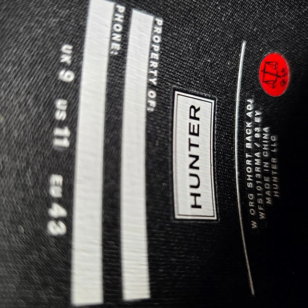 Hunter Original Short Back Adjustable Rain Boots Black Women‎ US 11 Excellent
